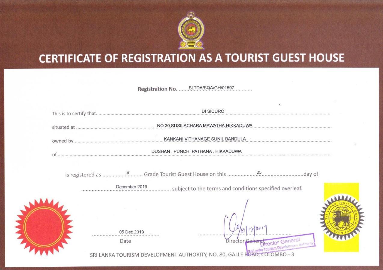 Di Sicuro Tourist Inn Hikkaduwa Exterior foto